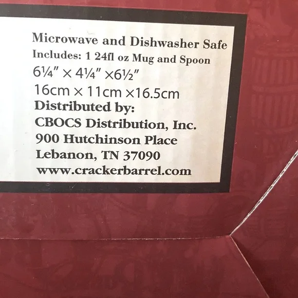 NIB Cracker Barrel Very Beautiful Serve Ware Ceramic Red Mug & Spoon - Picture 6 of 9